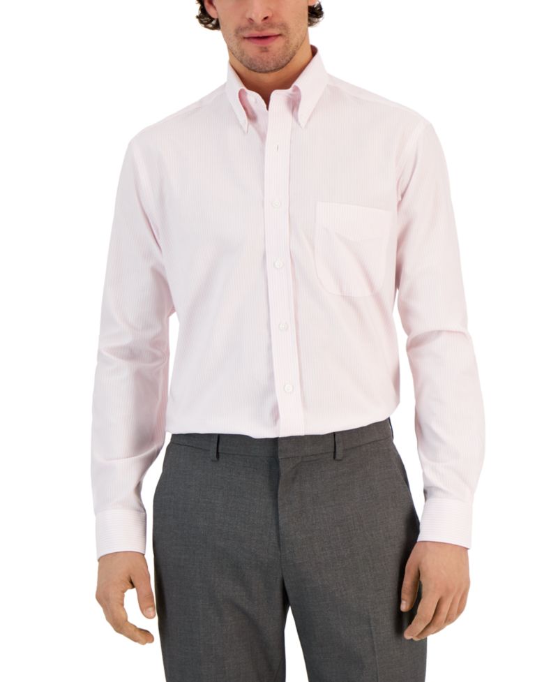 Men's Regular Fit University Stripe Dress Shirt