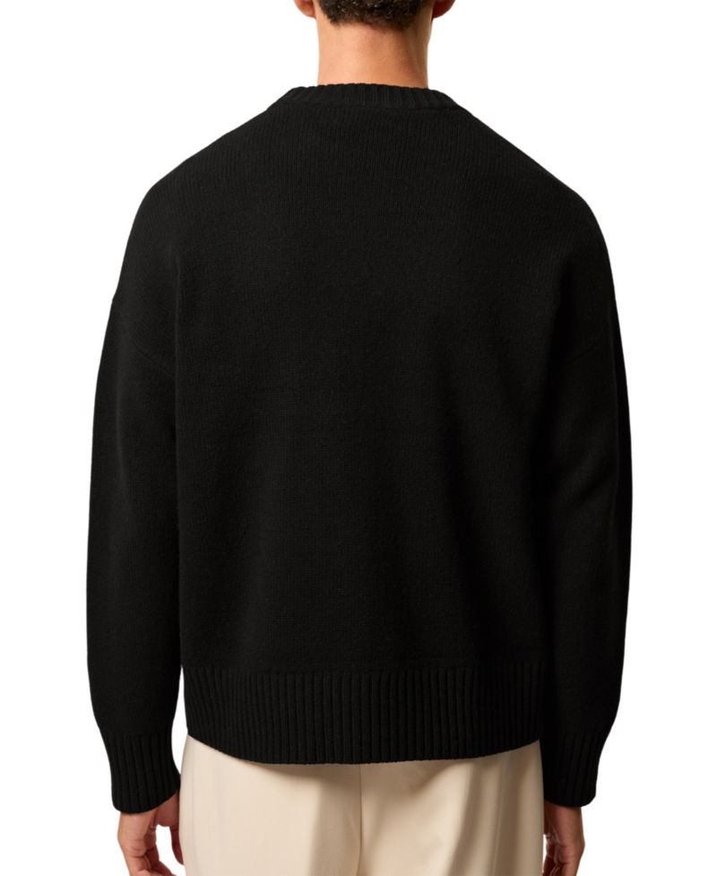 Men's Archibald Embroidered Monogram Crewneck Wool Sweater