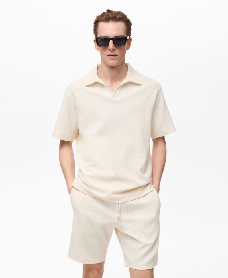 Men's Regular-Fit Textured Polo Shirt