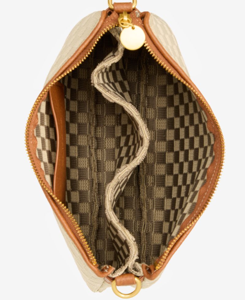 Checkered Soft Knit Double Comp Crossbody