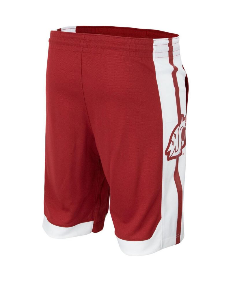 Men's Crimson Washington State Cougars Team Logo Replica Basketball Shorts