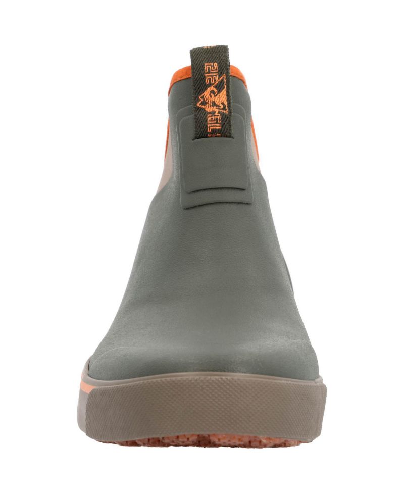 Men's Dry-Strike Waterproof Green and Orange Deck Boot