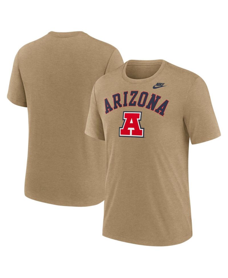 Men's Heather Light Brown Arizona Wildcats Legacy Arch Tri-Blend T-Shirt