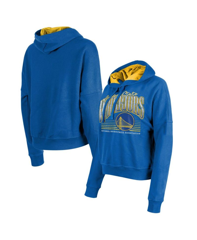 Women's Royal Golden State Warriors Boxy Pullover Hoodie