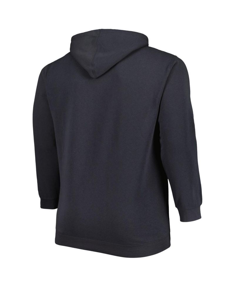 Men's Charcoal Michigan Wolverines Big and Tall Team Full-Zip Hoodie