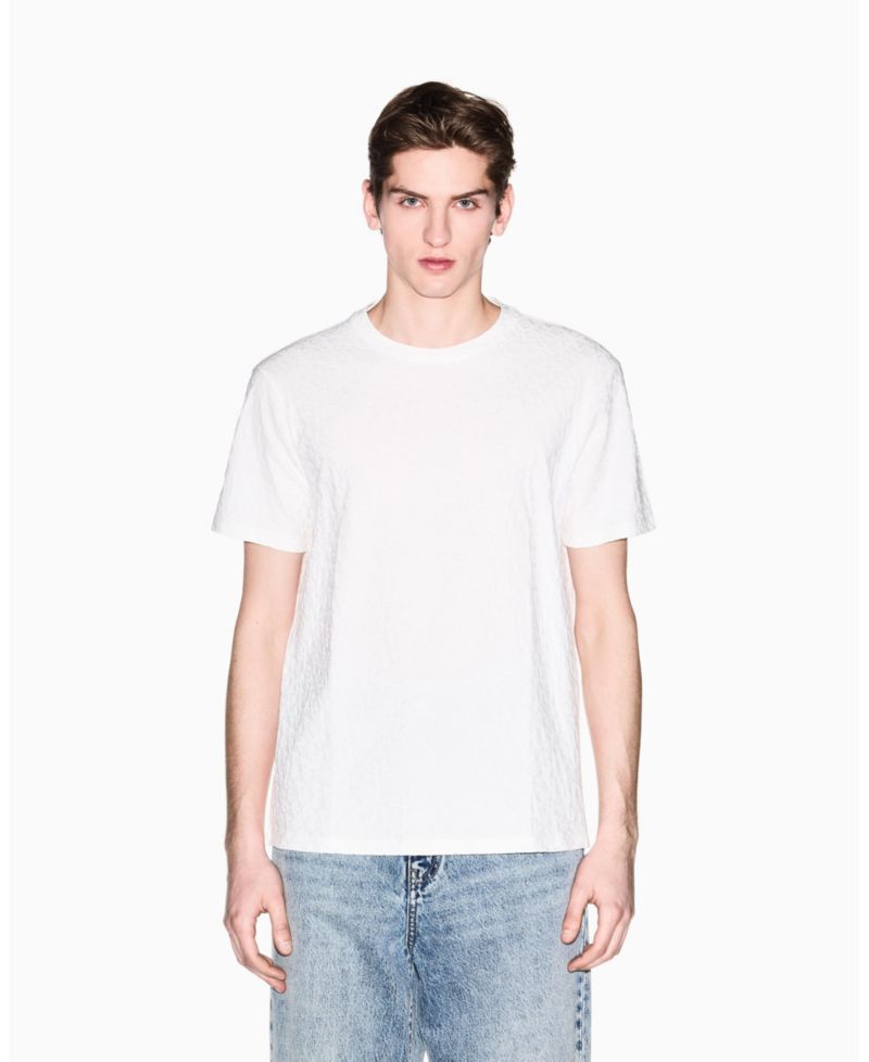 Men's Short Sleeve Mercerized Cotton All Over Logo T-Shirt