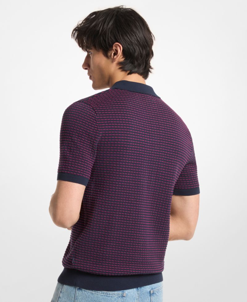 Men's Johnny Collar Short-Sleeve Cotton Polo Shirt
