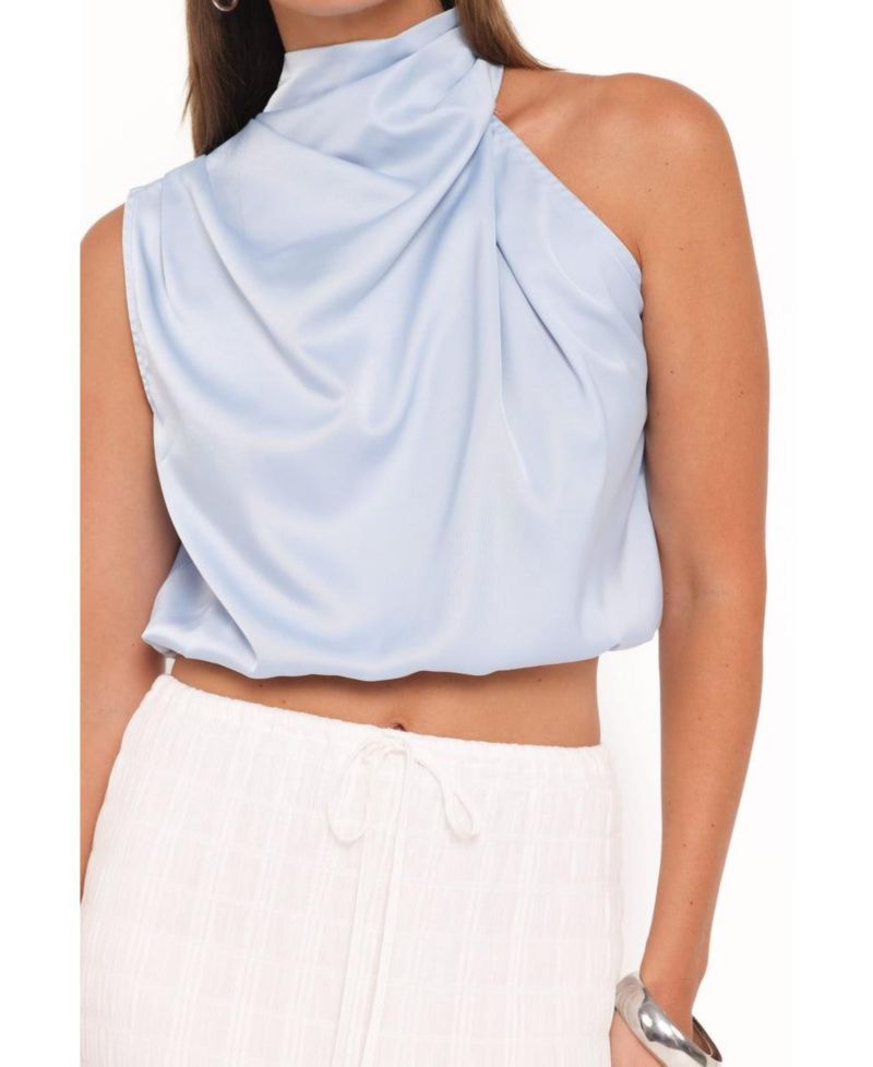 Women's Cinzia Satin One-Shoulder Top