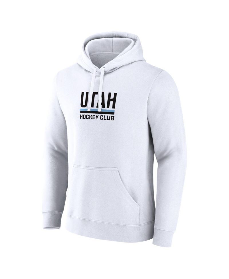 Men's White Utah Hockey Club Secondary Logo Pullover Hoodie