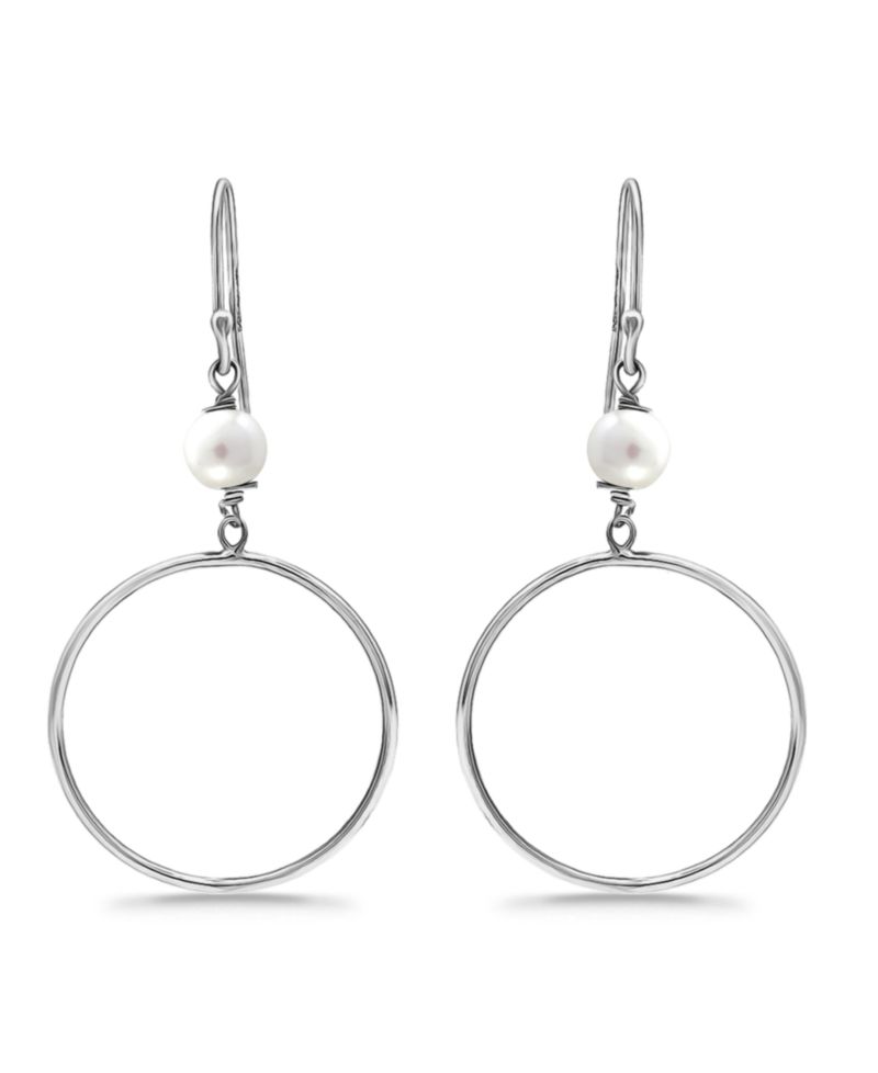 White Cultured Pearl Drop Earring