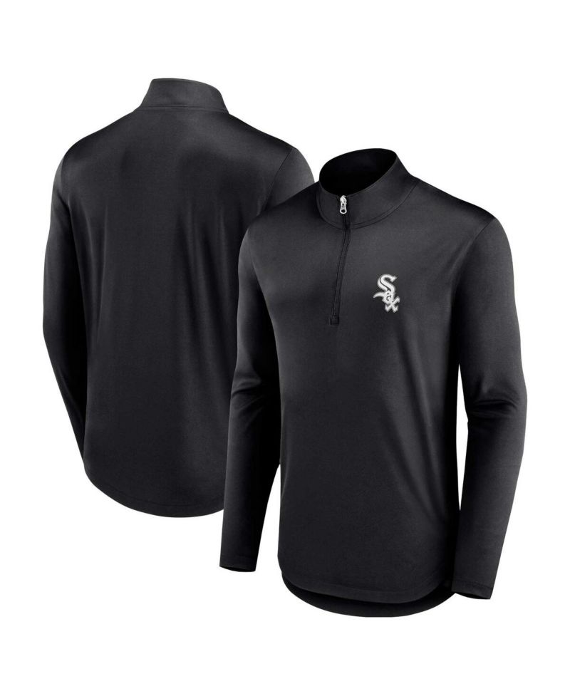 Men's Black Chicago White Sox Quarterback Quarter-Zip Top