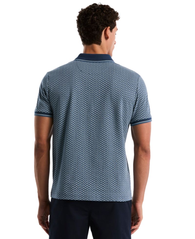 Men's Jacquard Wave Polo Shirt