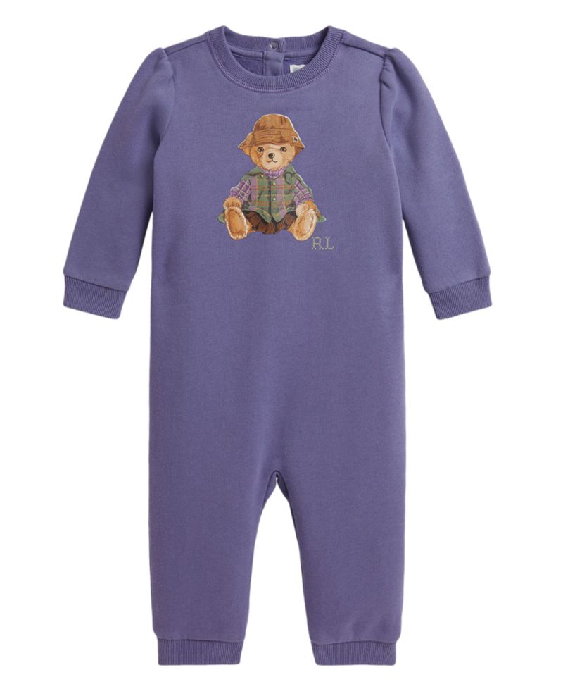 Baby Girls' Polo Bear Fleece Coverall