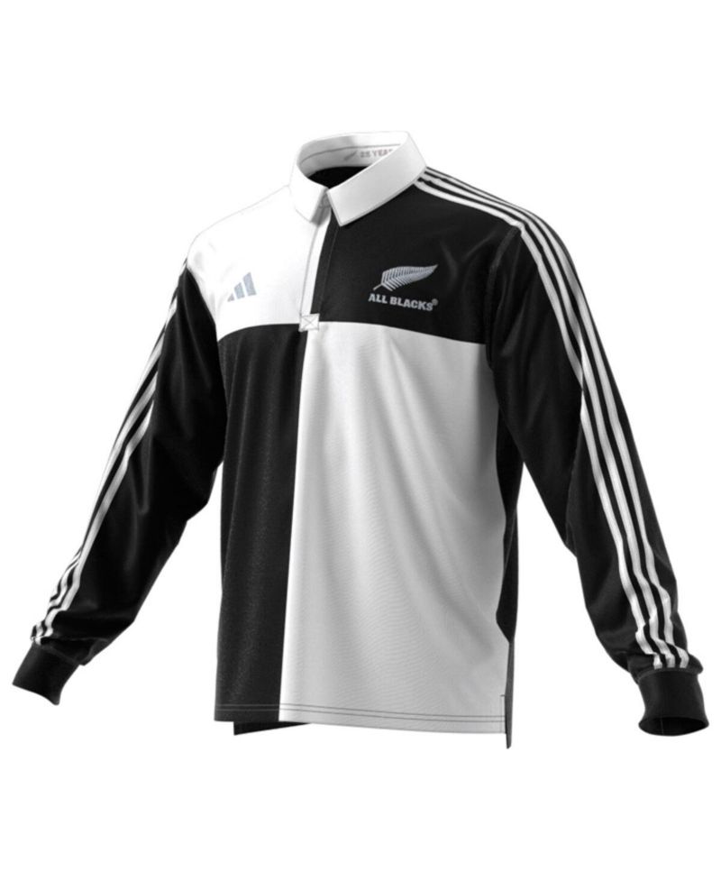 Men's Black New Zealand Rugby 2024/25 Long Sleeve Polo Jersey