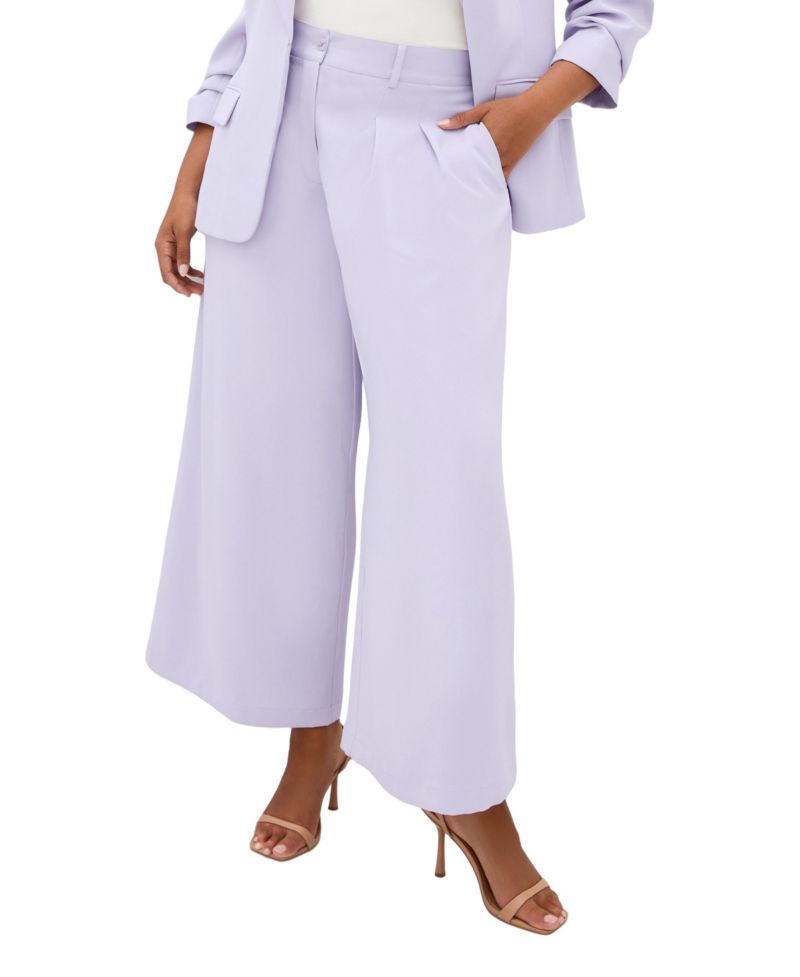 Women's Plus Size Abbie Fully Lined Wide Leg Pant