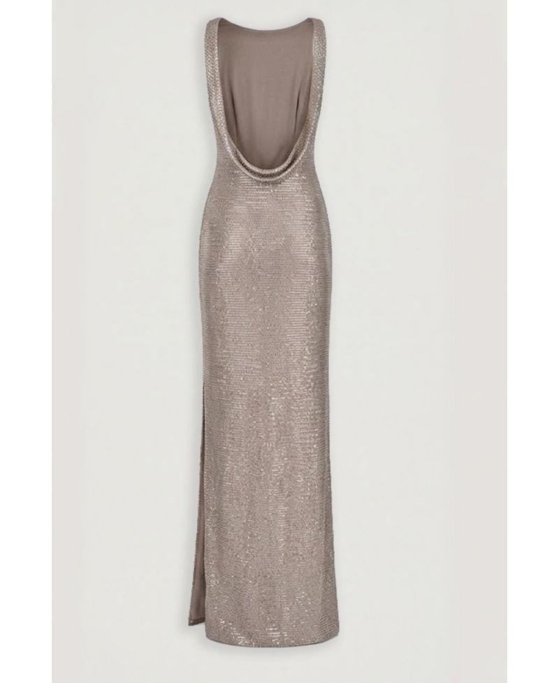 Women's Sequin Open-Back Maxi Dress