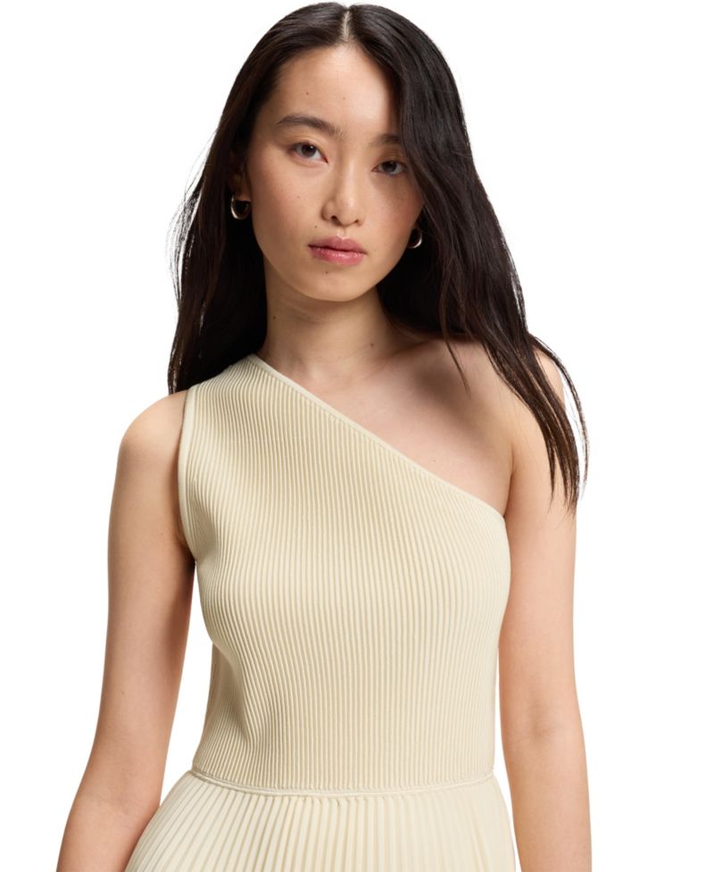 BOSS by Women's Skirt Rib-Knit One-Shoulder Dress