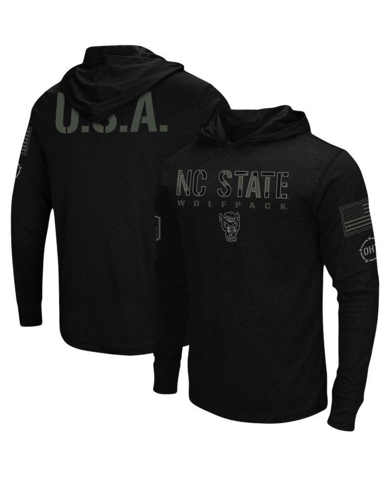 Men's Black NC State Wolfpack OHT Military-Inspired Appreciation Hoodie Long Sleeve T-shirt
