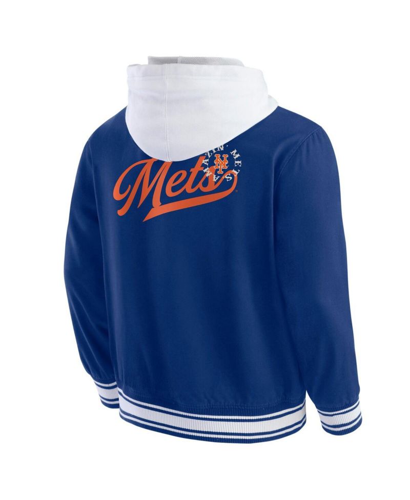 Men's Royal New York Mets Full-Snap Hooded Jacket