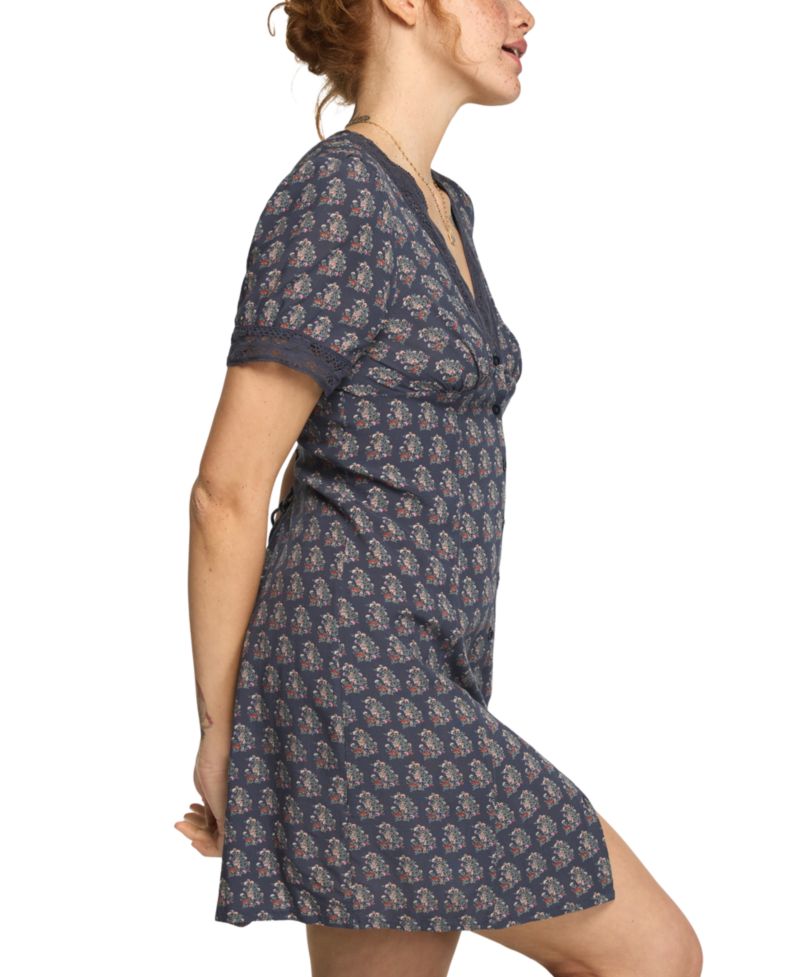Women's Lace-Trimmed Short-Sleeve Mini Dress