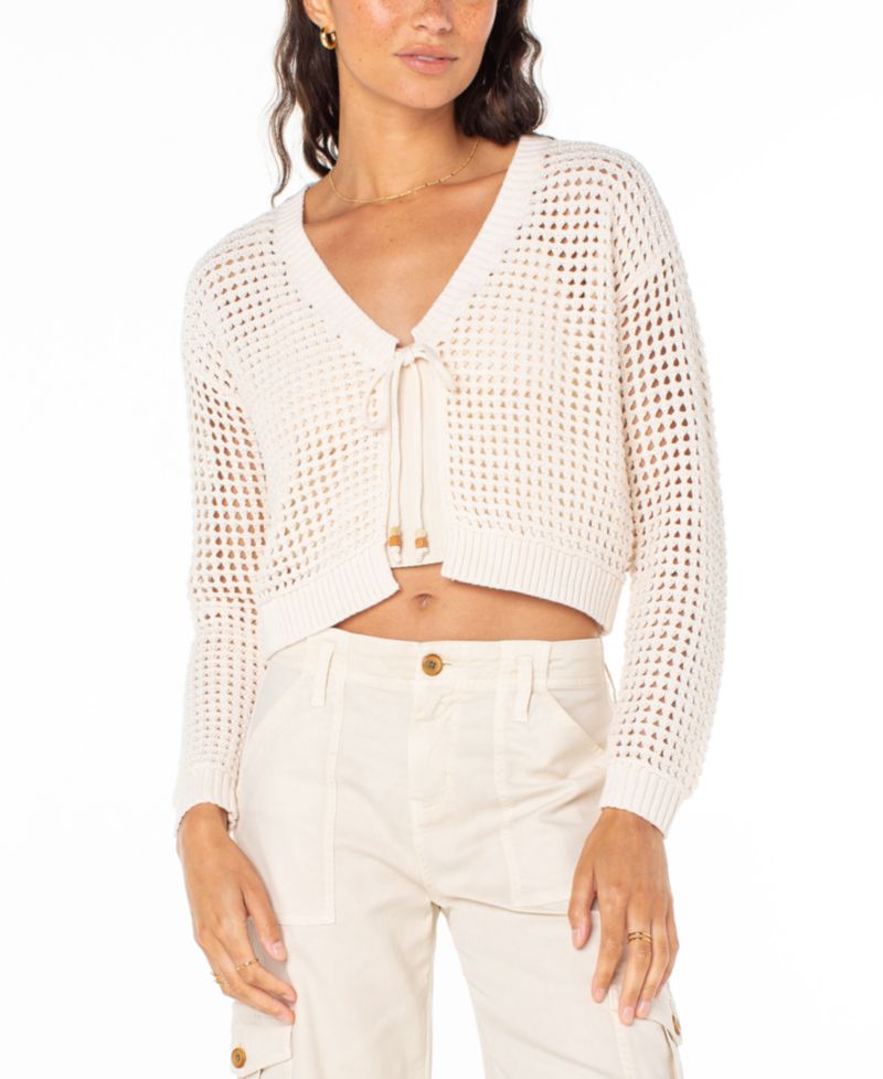 Women's Ivy Cotton Crochet Cropped Cardigan