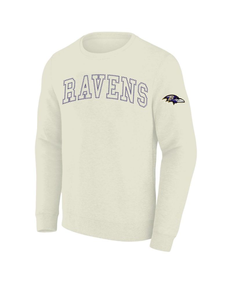Men's Cream Baltimore Ravens Big & Tall Fleece Sweatshirt