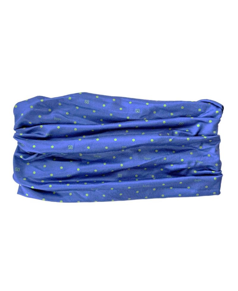 Women's Limited Edition Luxe Tube Turban - St. Baldrick's Blue Polka Dot