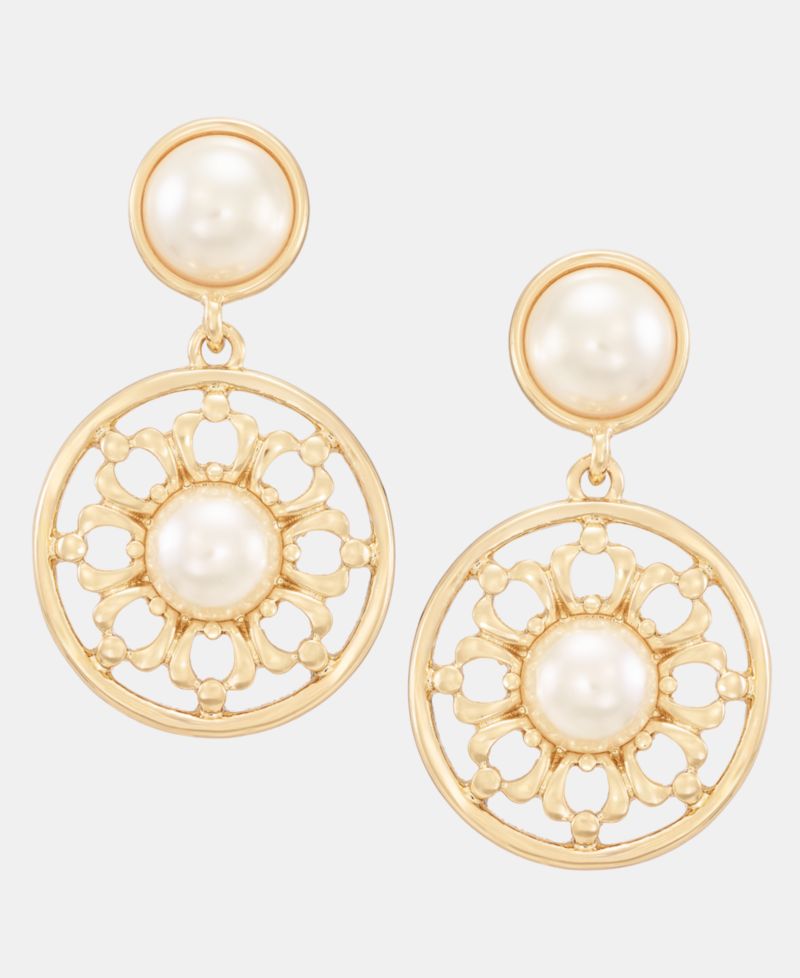 Imitation Pearl Drop Earrings