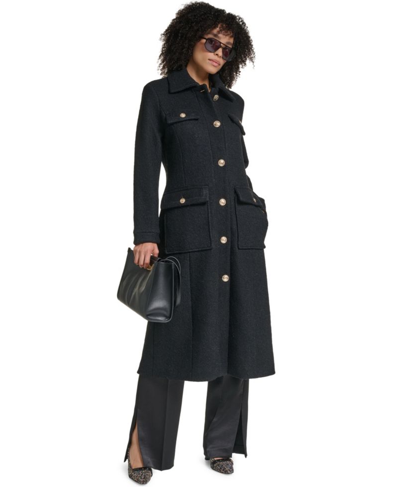 Women's Wool-Blend Long Colorblock Coat