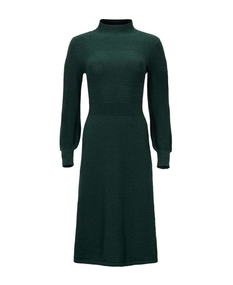 Women's Hope and Henry Organic Mock Neck Bodice Stitch Sweater Dress