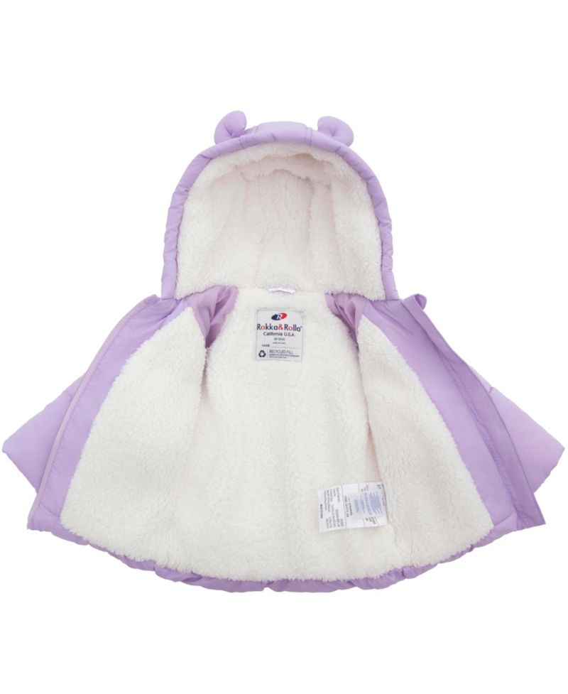 Baby Girls (6-24M) Borg-Lined Bear Ears Puffer Jacket