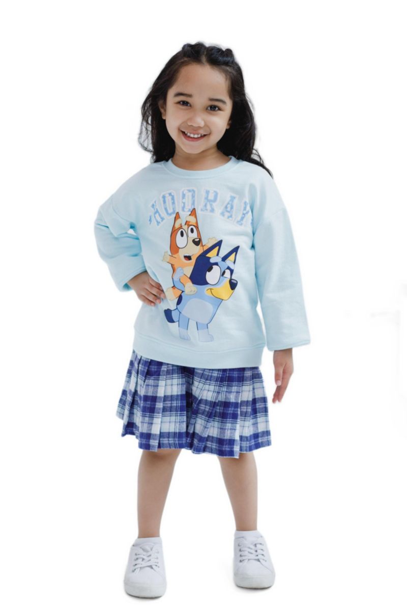 girls (6-12) Fleece Sweatshirt and Pleated Skirt