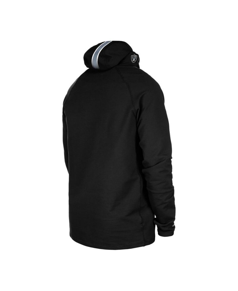 Men's Black Las Vegas Raiders Functional Fandom Balaclava Helmet Stripe Tri-Blend Hoodie