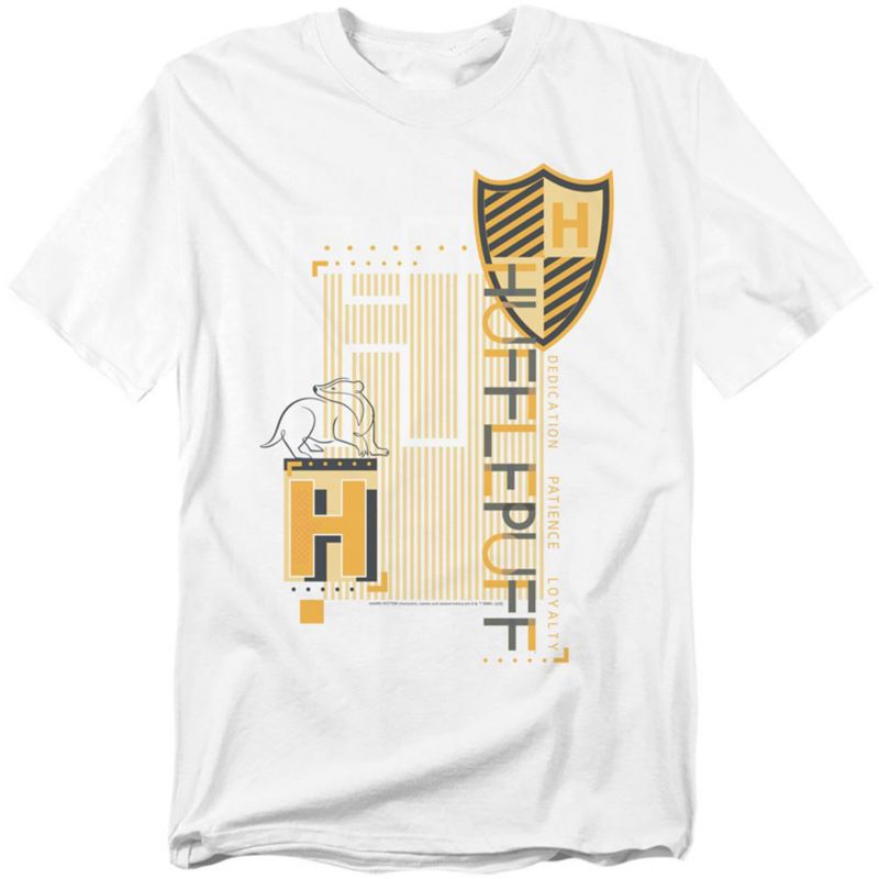 Men's Hufflepuff Pattern Crest T Shirt