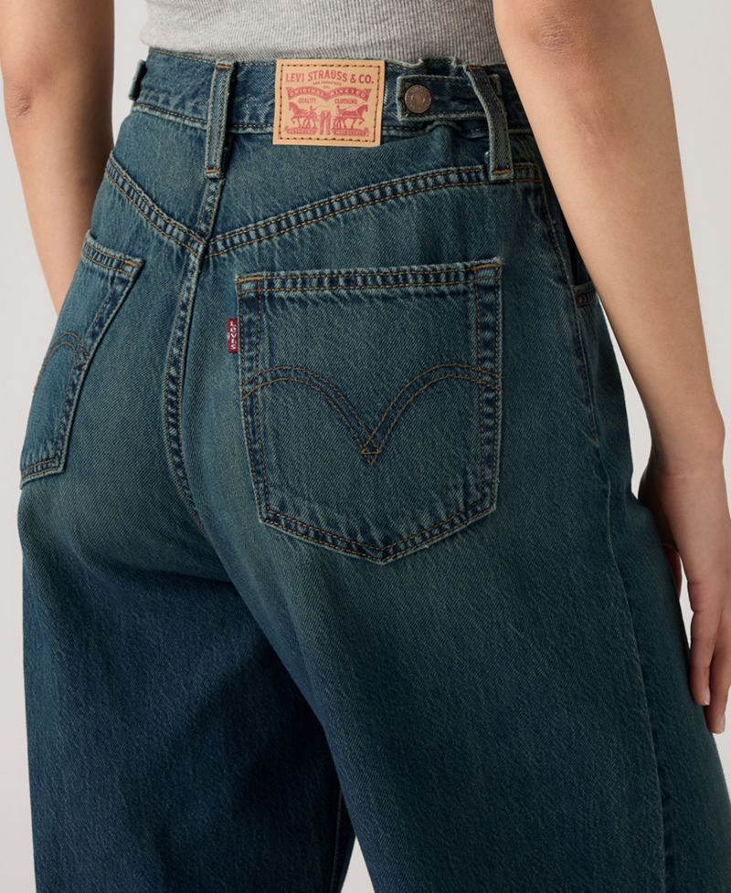 Women's Cinch-Waist Lightweight Baggy Jeans