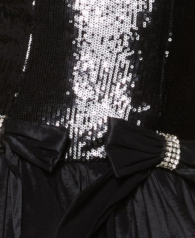 Juniors' Strapless Allover-Sequin Bubble-Skirt Dress