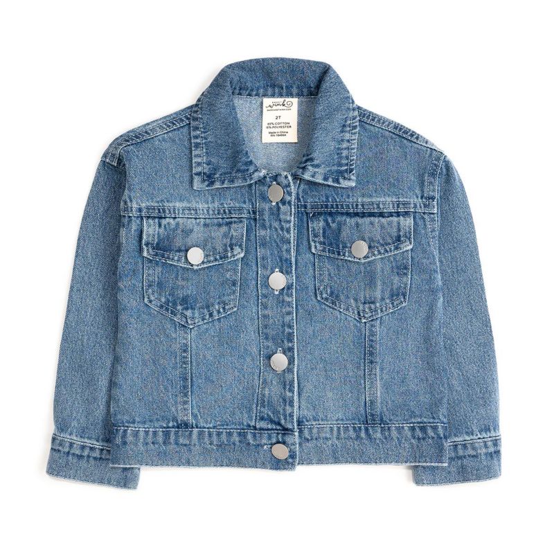 Big Girls Gingham Bow Patch Denim Jacket
