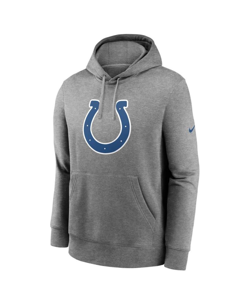 Men's Heather Gray Indianapolis Colts Club Logo Pullover Hoodie