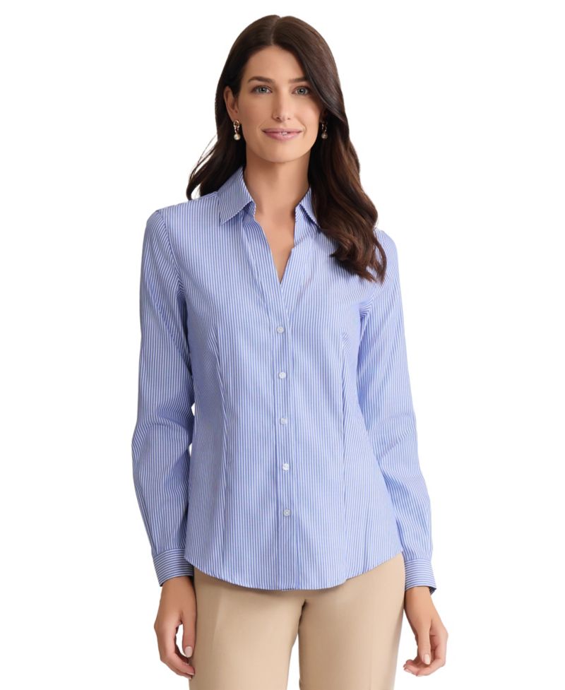 Women's Easy Care Button Up Long Sleeve Blouse