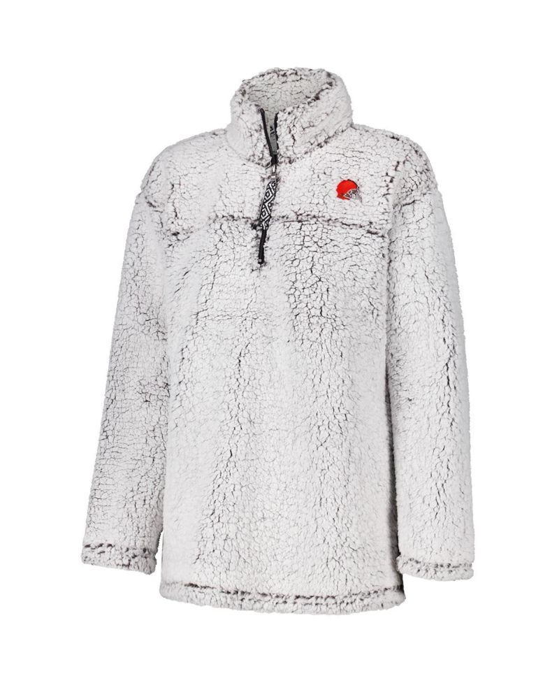 Women's Gray Cleveland Browns Sherpa Full-Zip Jacket