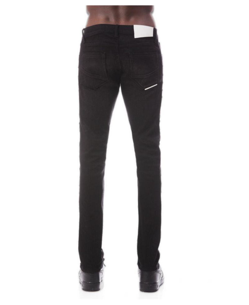 Men's Strat Super-Skinny-Fit Waxed-Lace Trim Low-Rise Jeans