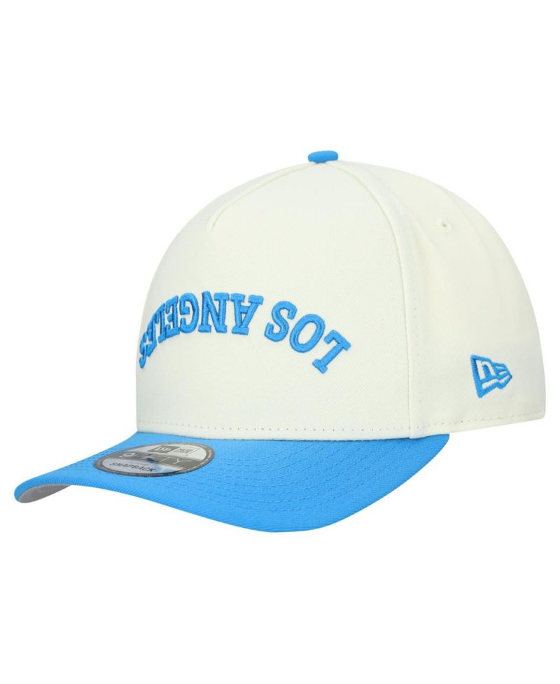 Men's Cream Los Angeles Chargers Upside Down 9FIFTY A-Frame Snapback Hat