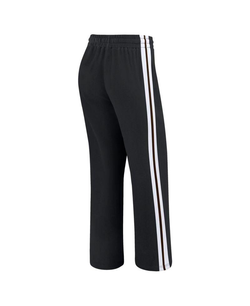 Women's Black Cleveland Browns Color Block Straight Leg Pants