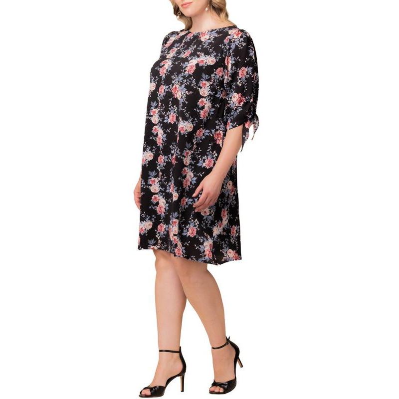 Plus Size Manhattan Shift Dress with Tie Sleeves