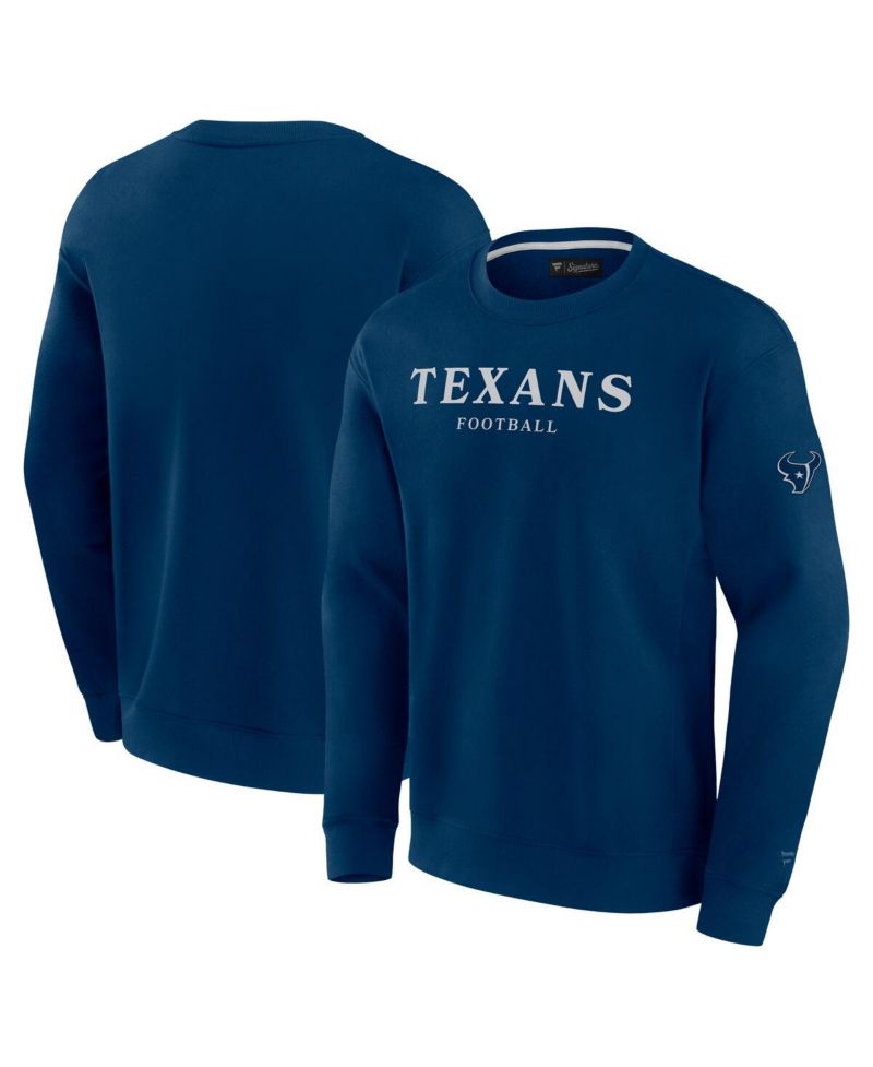 Men's and Women's Navy Houston Texans Elements Unlimited Fleece Pullover Sweatshirt