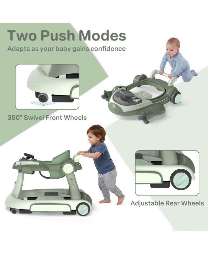 Convertible Baby Activity Walker with Adjustable Height, Foldable Design and Interactive Play Features