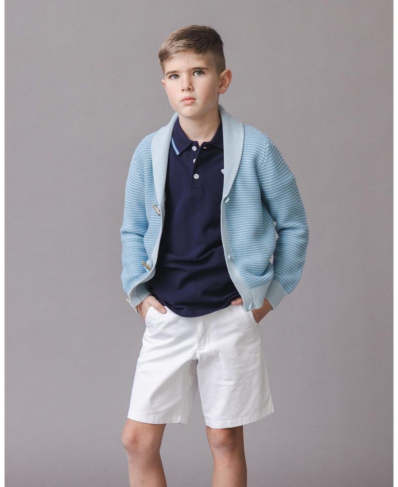 Hope and Henry Little and Big Boys' Organic Shawl Collar Cardigan Sweater