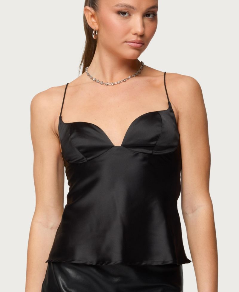 Women's Jema Cupped Satin Effect Top