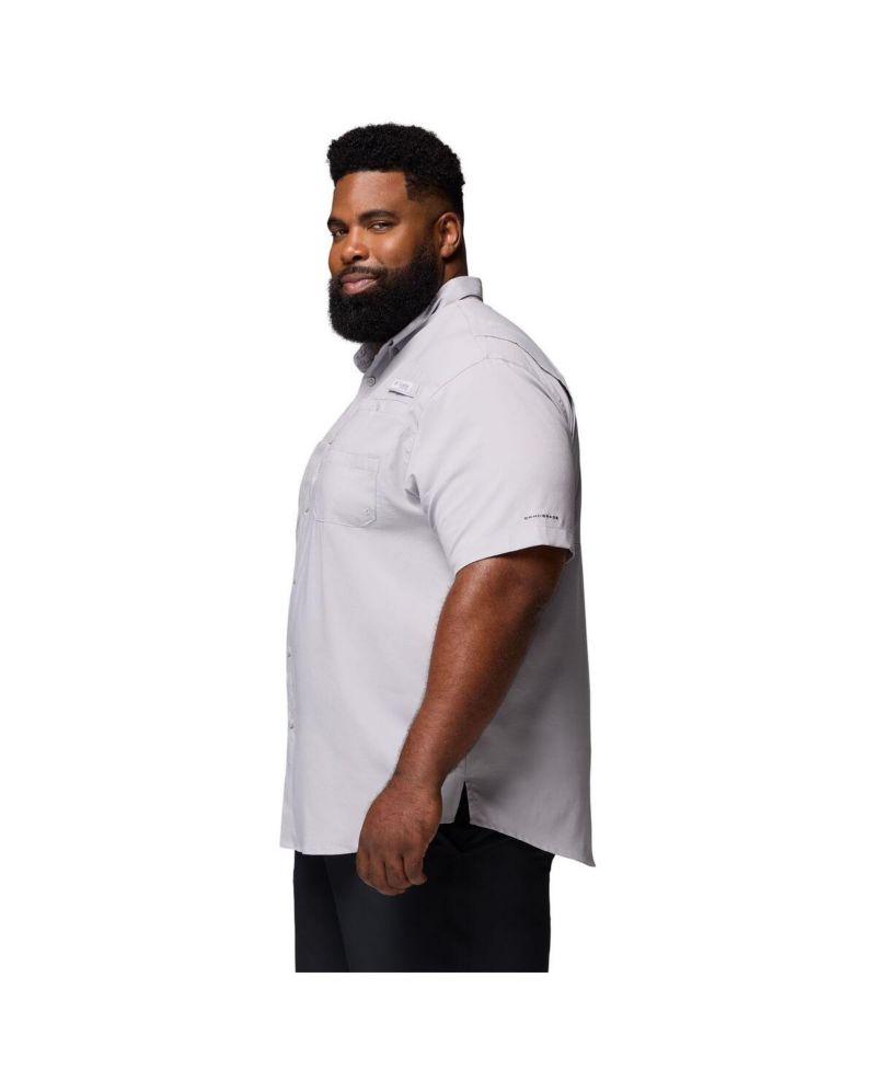 Men's Gray LSU Tigers Big & Tall Tamiami Omni-Shade Button-Down Shirt