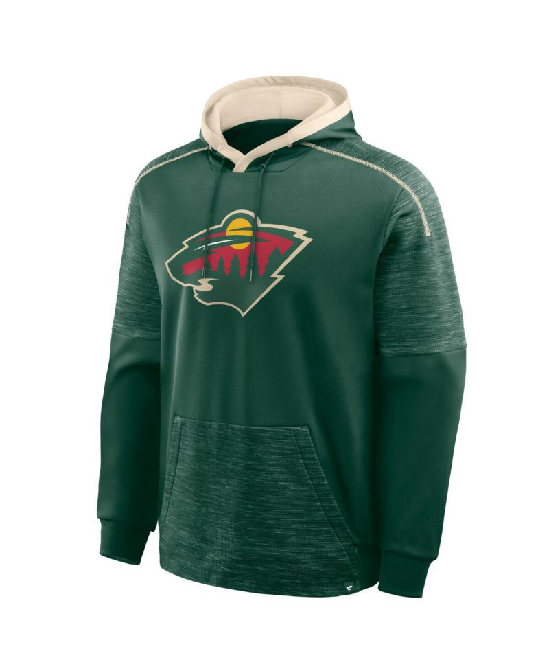 Men's Green Minnesota Wild Goaltender Defender Pullover Hoodie